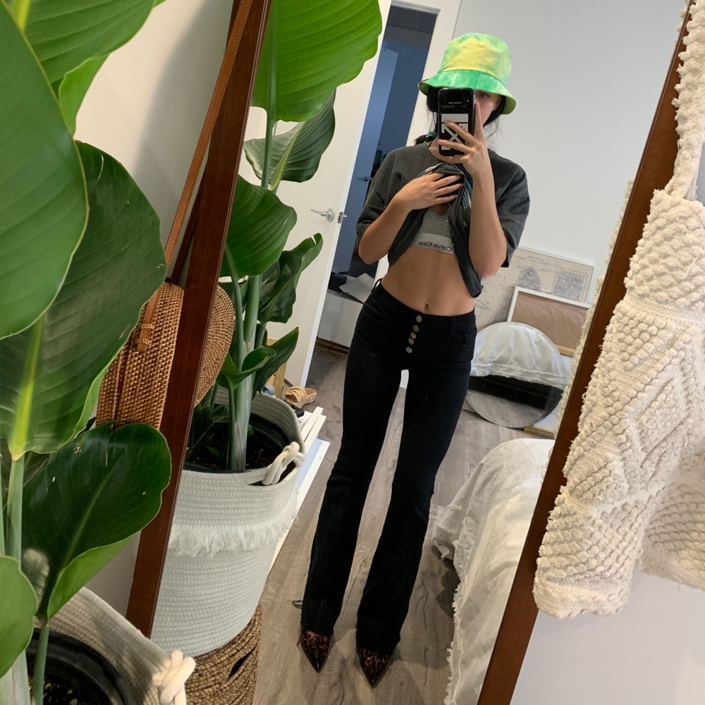 j brand (seriously black) long flare jeans